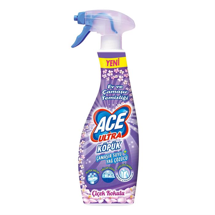 Ace Ultra Köpük Çamaşır Suyu + Yağ Sökücü Çiçek Kokulu 700 ml