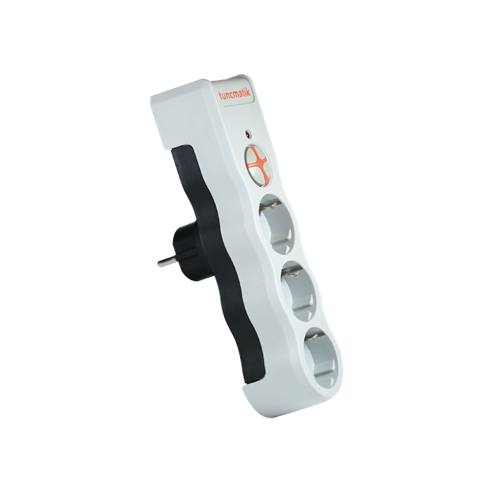 Tunçmatik Powersurge 3-Surge Protection Plug-525 Joule-White/ Yeni Model
