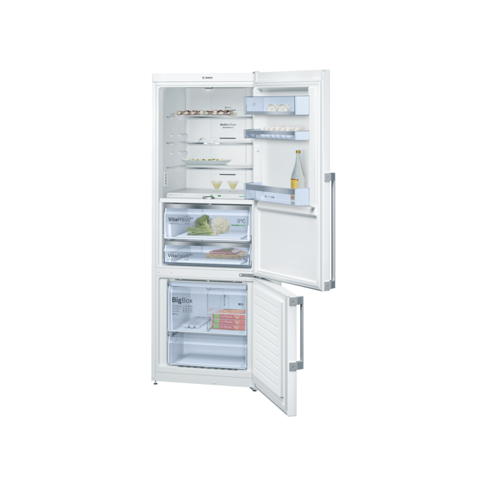 Bosch NoFrost, Kombi Buzdolabı Parlak Beyaz Dış Yüzey, Kapılar KGN56PW30N