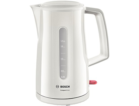 Bosch TWK3A011 Kablosuz paslanmaz çelik kettle CompactClass Krom / Açık gri