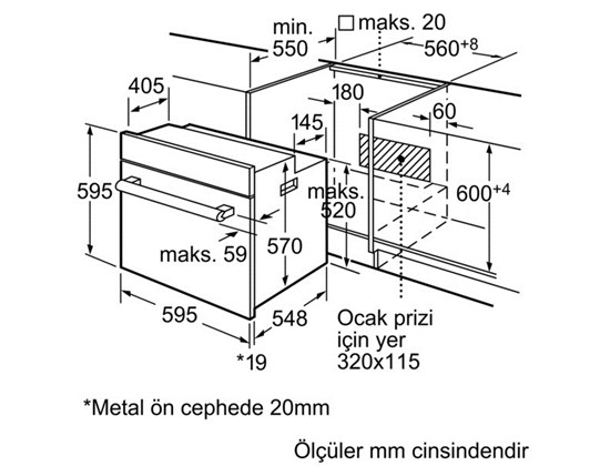 Bosch HBN331W0T Beyaz Ankastre fırın