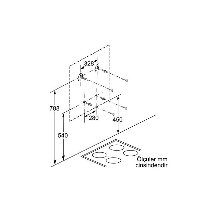 Bosch DWK06G660 Ankastre 60 cm'lik Davlumbaz