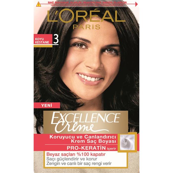 Loreal Excellence Koyu Kestane Saç Boyası 3