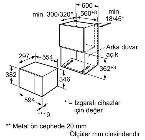 Bosch HMT75G654 Ankastre mikrodalga