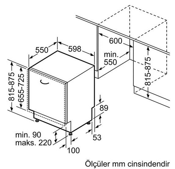 Bosch SMV40D06TR »Silence« ActiveWater Bulaşık makinesi, 60 cm Tam entegre