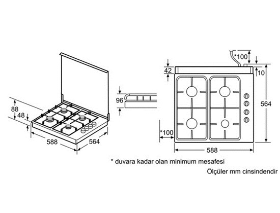 Bosch Serie | 2 PBH0C5B80O Paslanmaz Çelik Kendinden Kumandalı, Gazlı Solo Ocak