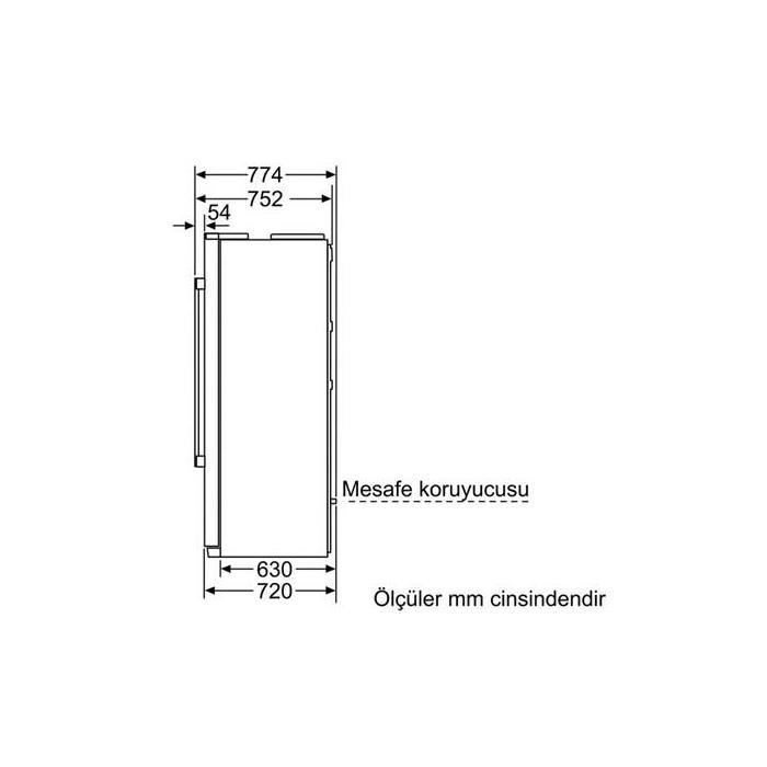 Bosch KAN90VI20N No-Frost, Gardırop Tipi Soğutucu Kolay Temizlenebilir Inox Dış Yüzey Kapılar