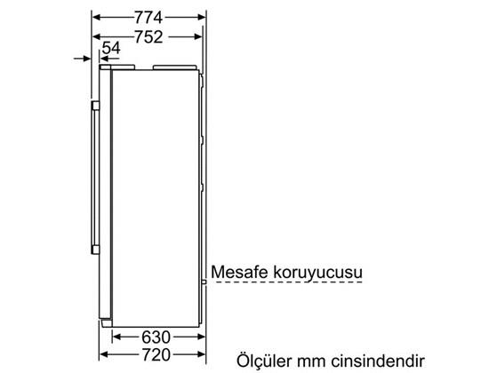 Bosch KAN90VI20N No-Frost, Gardırop Tipi Soğutucu Kolay Temizlenebilir Inox Dış Yüzey Kapılar
