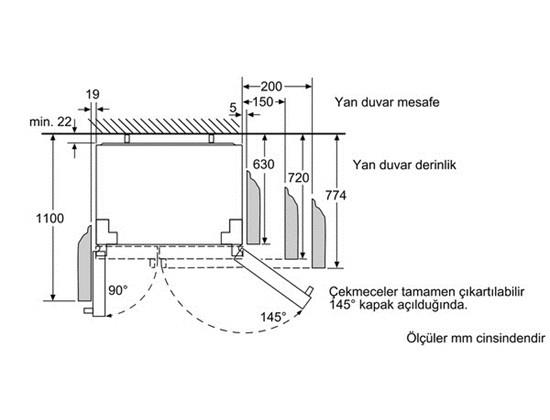 Bosch KAN90VI20N No-Frost, Gardırop Tipi Soğutucu Kolay Temizlenebilir Inox Dış Yüzey Kapılar