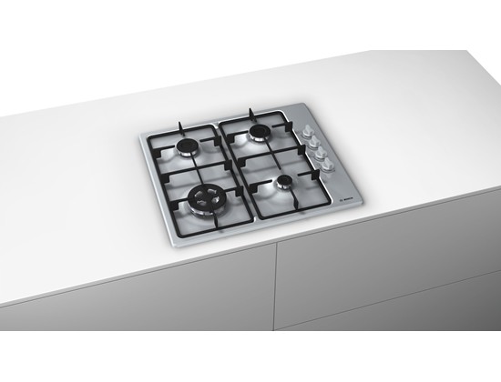 Bosch Serie | 2 PBH6C5B60L 60 cm Kendinden Kumandalı, Gazlı Ankastre Ocak Paslanmaz Çelik