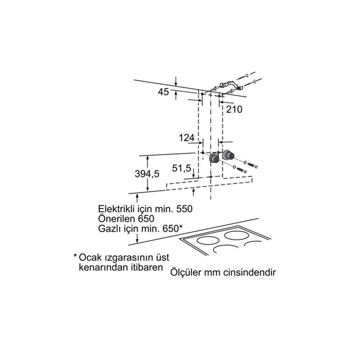 Bosch Serie | 2 DWB064W51T DWB064W51T Çelik Box-Tasarım Çelik Duvar Tipi Davlumbaz, 60 cm