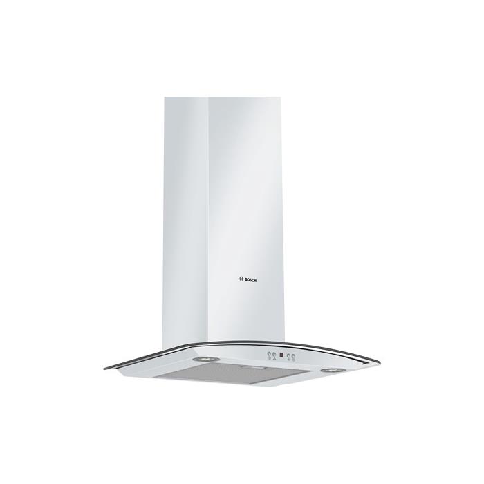 Bosch Serie | 4 DWA06E621 Beyaz Duvar Tipi Davlumbaz, 60 cm Camlı Tasarım Cam Dekorlu & Beyaz