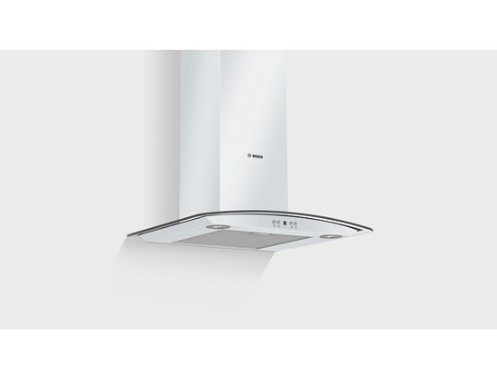 Bosch Serie | 4 DWA06E621 Beyaz Duvar Tipi Davlumbaz, 60 cm Camlı Tasarım Cam Dekorlu & Beyaz