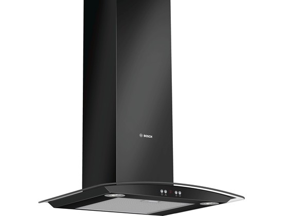 Bosch Serie | 4 DWA06E661 Siyah Duvar Tipi Davlumbaz, 60 cm Camlı Tasarım Cam Dekorlu & Siyah