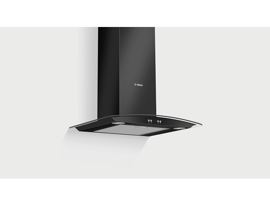 Bosch Serie | 4 DWA06E661 Siyah Duvar Tipi Davlumbaz, 60 cm Camlı Tasarım Cam Dekorlu & Siyah