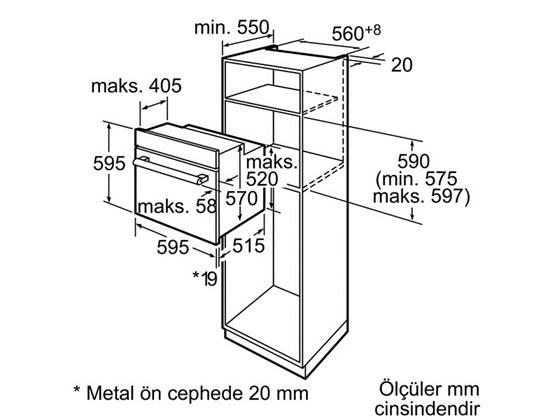 Bosch Serie | 6 HBG43S350Q Çelik Ankastre Fırın