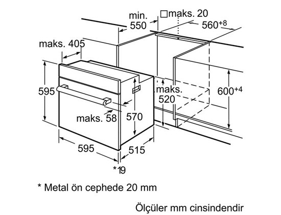 Bosch Serie | 6 HBG43S350Q Çelik Ankastre Fırın