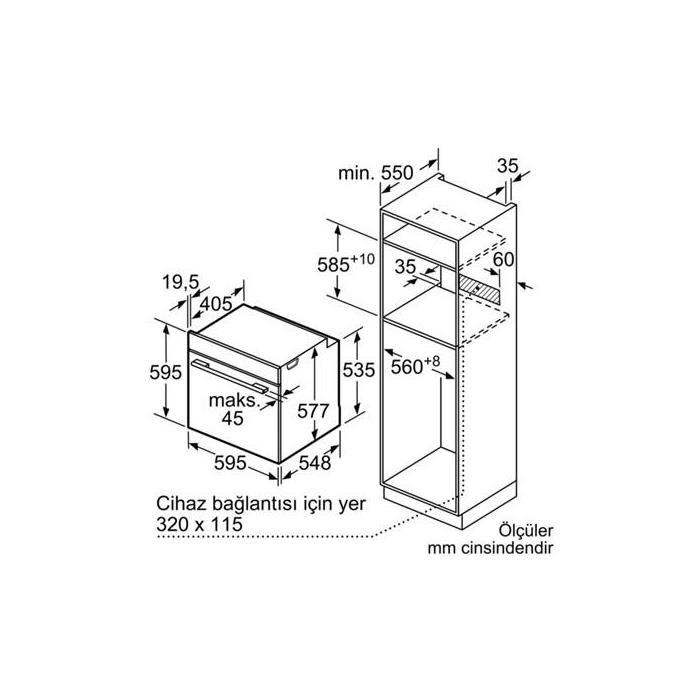 Bosch Serie | 8 Fırın HBG635BS1, Paslanmaz Çelik