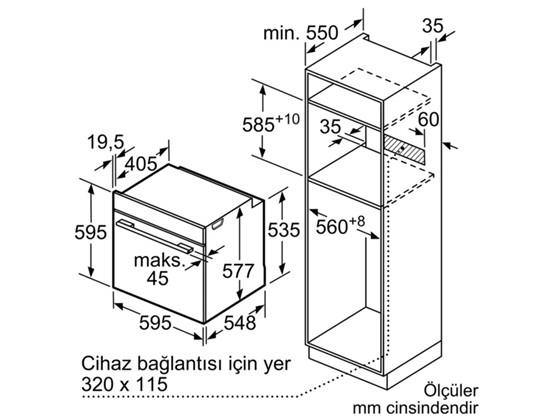 Bosch Serie | 8 Fırın HBG655NS1, Paslanmaz Çelik