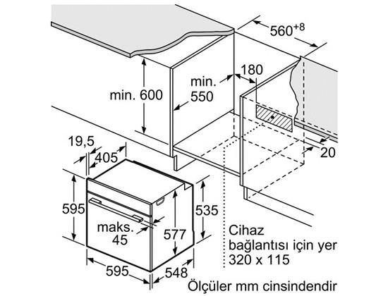 Bosch Serie | 8 Fırın HBG655NB1, Siyah