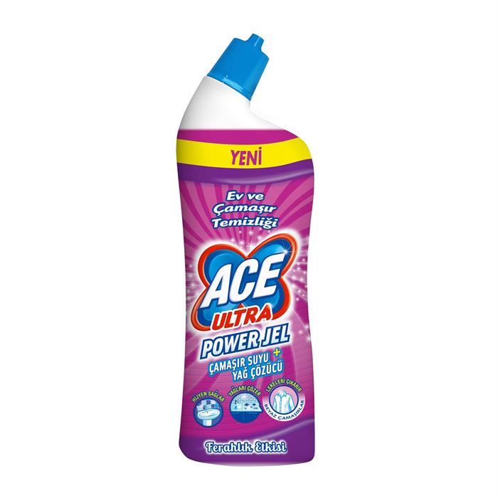 Ace Ultra Power Jel Çamaşır Suyu + Yağ Sökücü Ferahlık Etkisi 750 ml