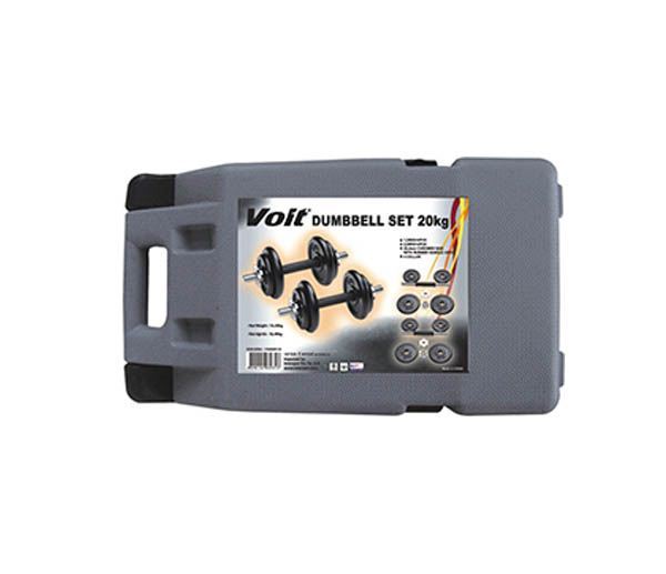 Voit Kauçuk Kaplı Dumbbell Set 20Kg