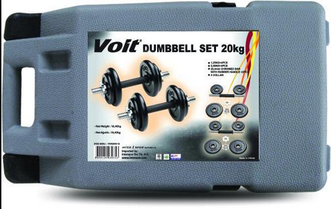 Voit Kauçuk Kaplı Dumbbell Set 20Kg