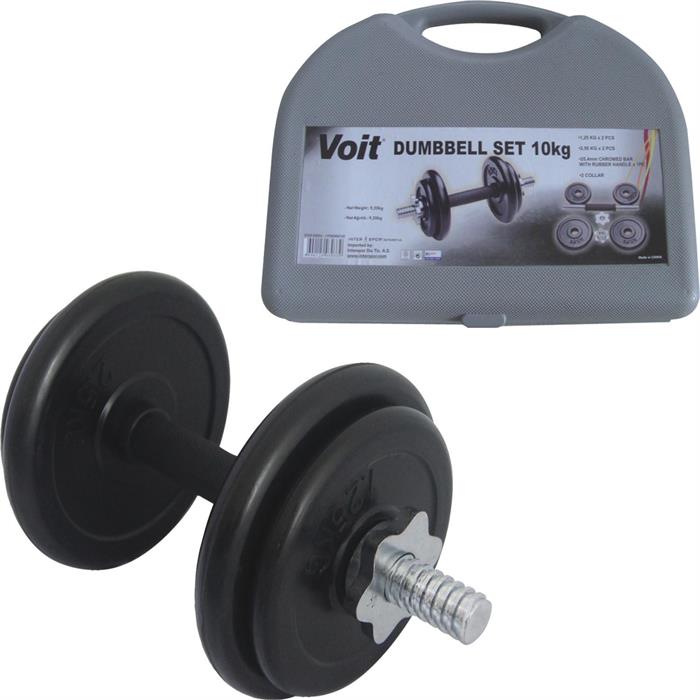 Voit Kauçuk Kaplı Dumbbell Set 10Kg