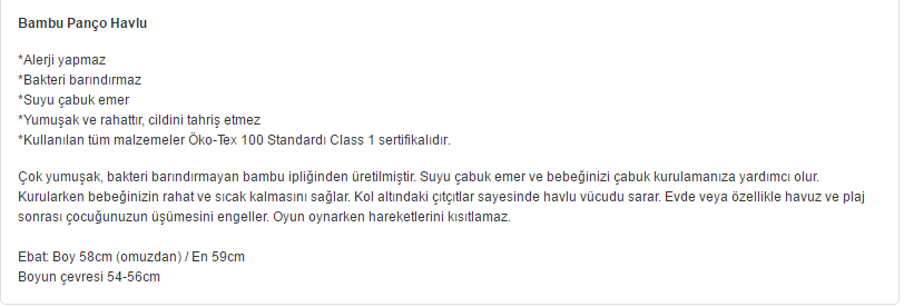 Babyneo Panço Havlu 