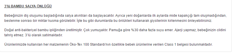 Babyneo Salya Önlüğü