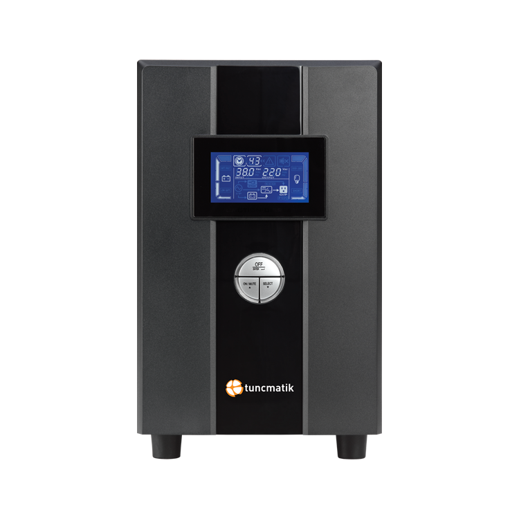Tunçmatik Newtech-Pro 1 Kva 1F/1F (5/15 Dk) Lcd On-Line Ups + 3X 12V-7Ah Akü ( Standart)