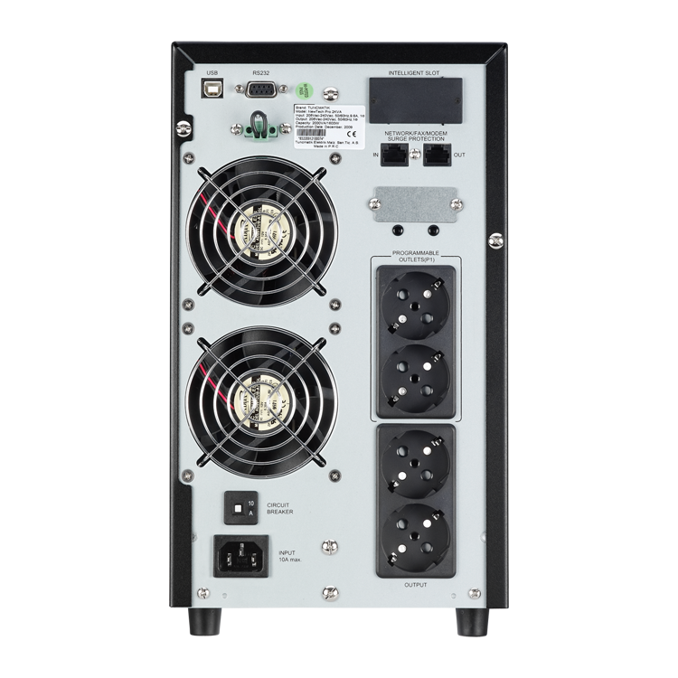 Tunçmatik Newtech-Pro 2 Kva 1F/1F ( 5/15 Dk )Lcd On-Line Ups + 6X 12V-7Ah Akü ( Standart )