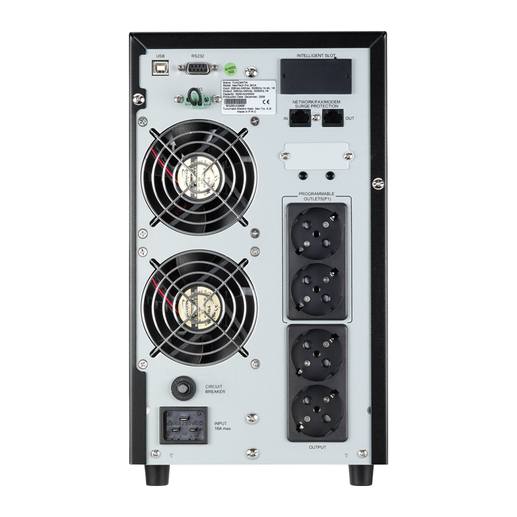 Tunçmatik Newtech-Pro 3 Kva 1F/1F ( 5/5Dk) Lcd On-Line Ups + 6X 12V-9Ah Akü (Standart)