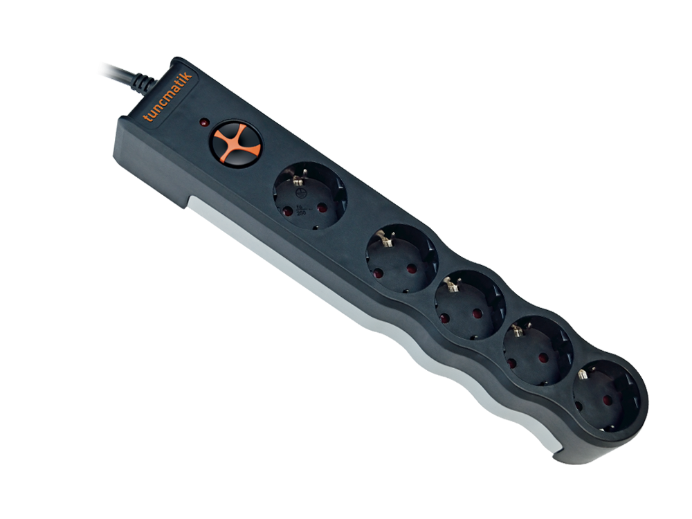 Tunçmatik Powersurge-5 Li Enerji Koruma Prizi 238 Joule  1.5Mt (Siyah) 