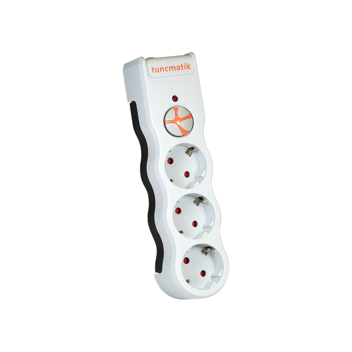 Tunçmatik Powersurge 3-Surge Protection Plug-525 Joule-White/ Yeni Model