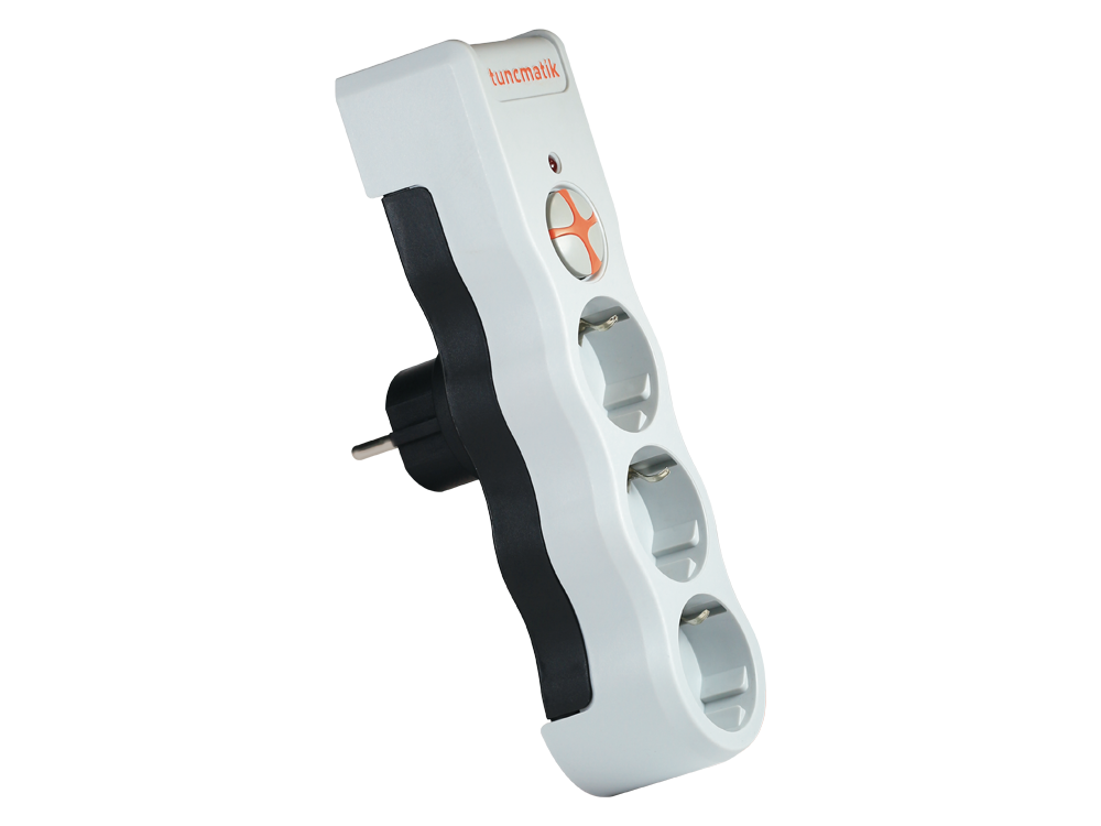 Tunçmatik Powersurge 3-Surge Protection Plug-525 Joule-White/ Yeni Model
