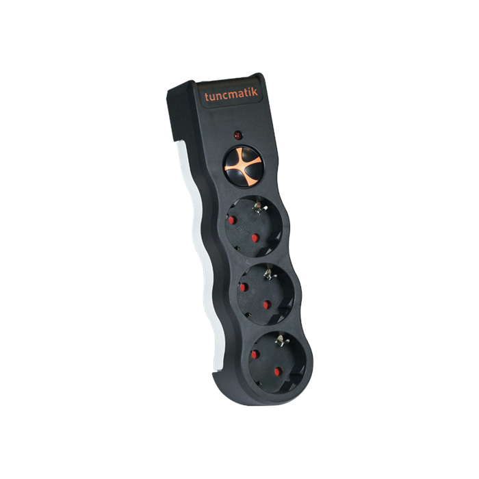 Tunçmatik Powersurge 3-Surge Protection Plug-525 Joule-Black/ Yeni Model