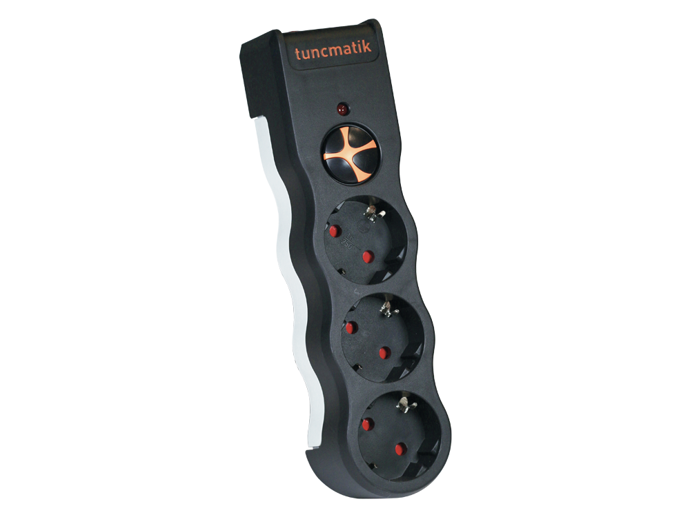 Tunçmatik Powersurge 3-Surge Protection Plug-525 Joule-Black/ Yeni Model