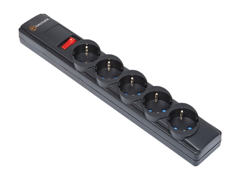 Tunçmatik Powersurge 5-Surge Protection Plug-350 Joule-Black