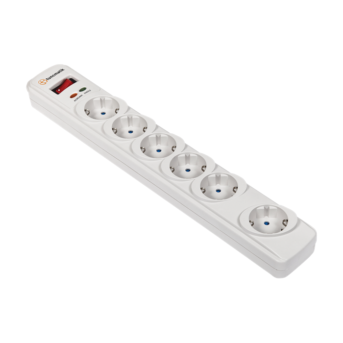 Tunçmatik Powersurge 6-Surge Protection Plug-350 Joule-White