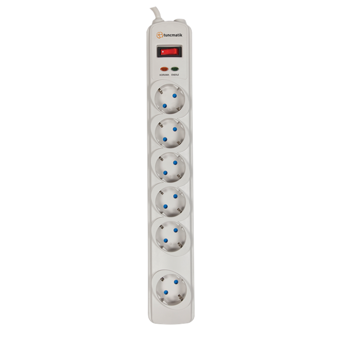 Tunçmatik Powersurge 6-Surge Protection Plug-350 Joule-White