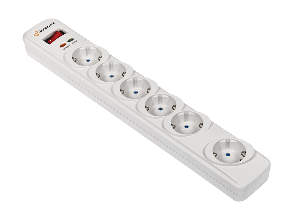 Tunçmatik Powersurge 6-Surge Protection Plug-350 Joule-White