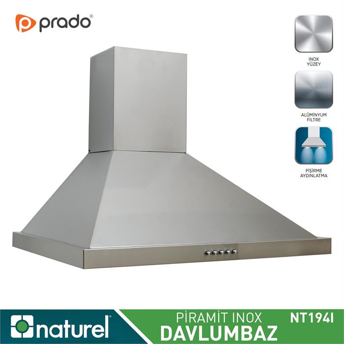 Naturel İnox Piramit Davlumbaz 194I