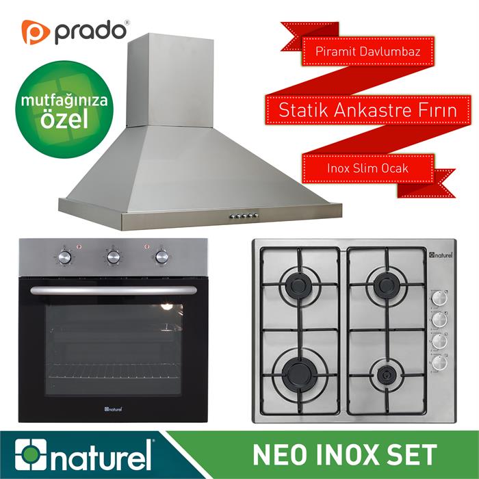 Naturel İnox Neo 3'lü Ankastre Set