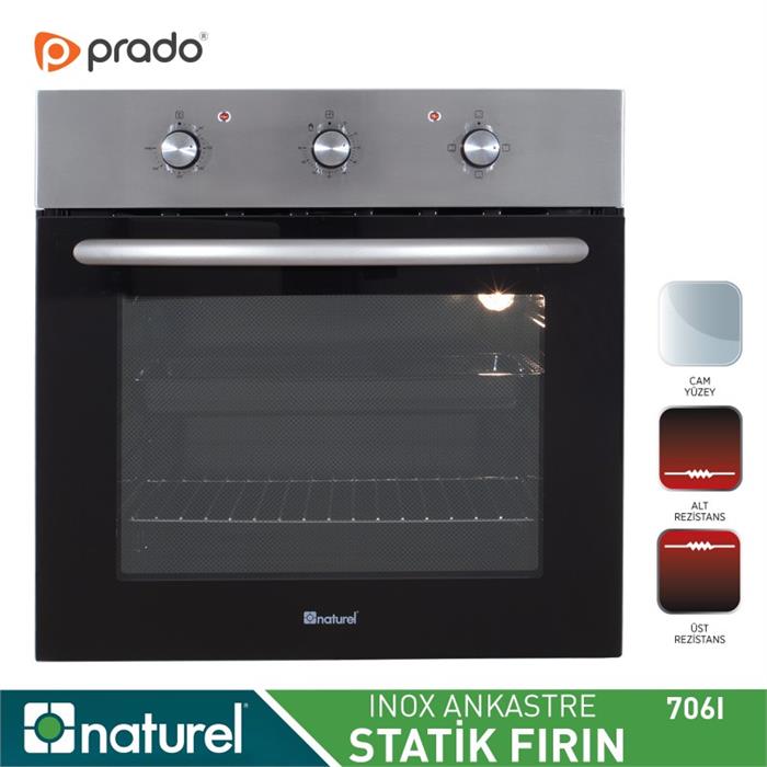 Naturel Statik Ankastre Fırın 706I - Inox