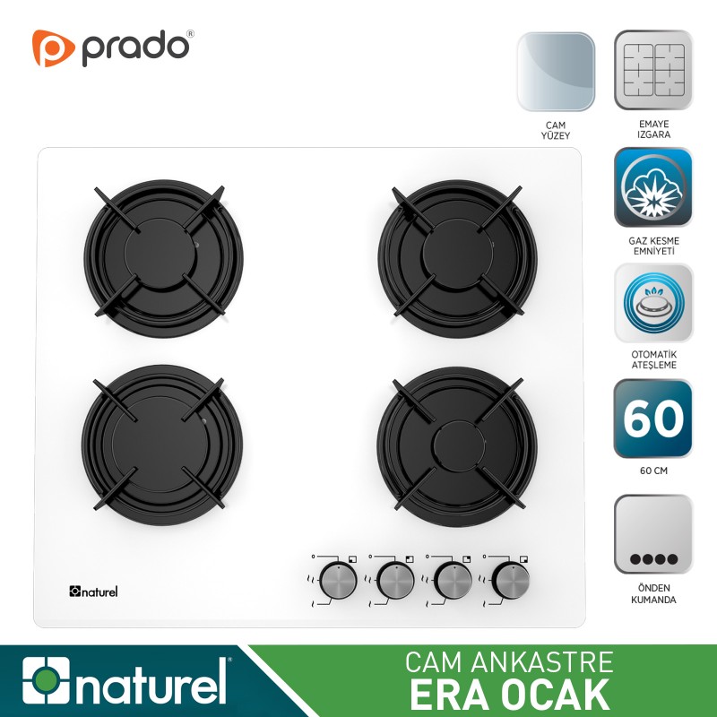 Naturel Cam Beyaz Luxa 3'lü Ankastre Set