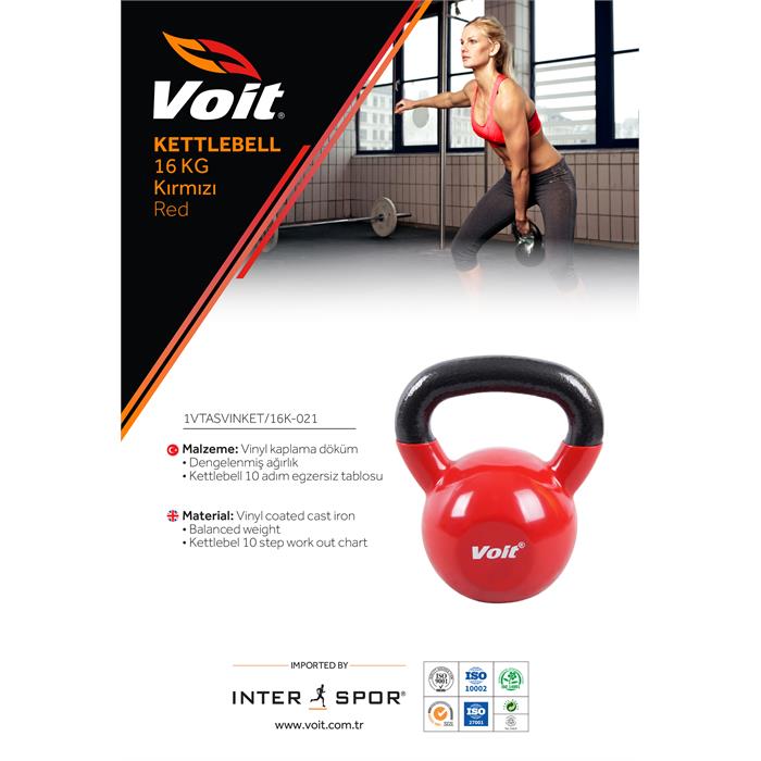 Voit Vınyl Kettlebell 16Kg Krmz