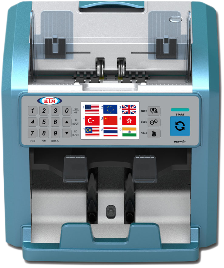 HTM Vision Profesyonel çift kat karışık para sayma makinesi 