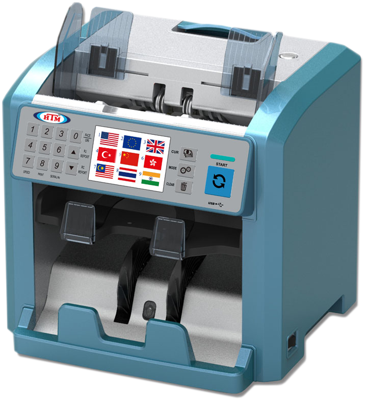 HTM Vision Profesyonel çift kat karışık para sayma makinesi 