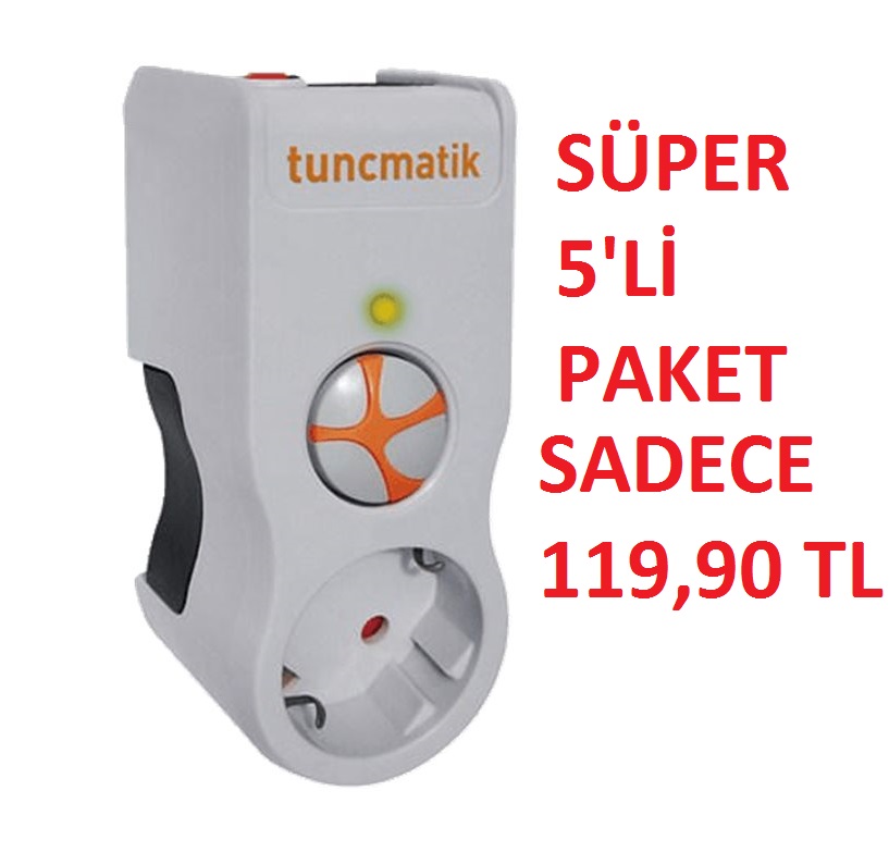 Tunçmatik Powersurge 1'li (5 adet) 525 Joule Enerji Koruma Prizi Beyaz